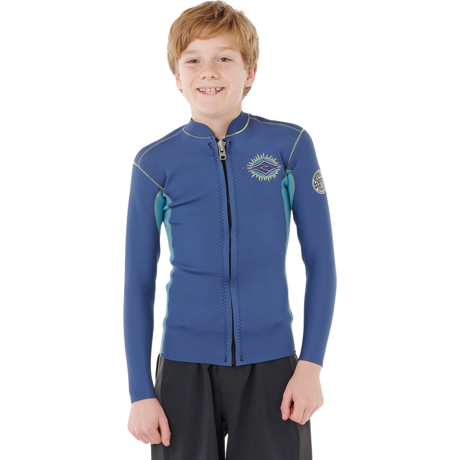2026 Rip Curl Junior Dawn Patrol Front Zip Neo Jacket 118BWJ - Light Navy